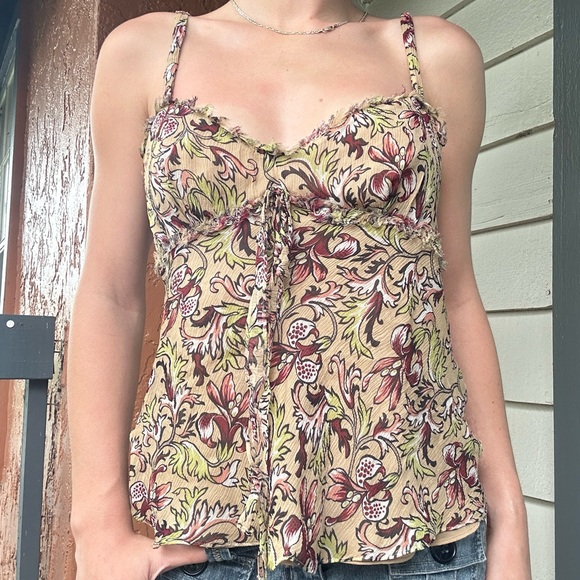 American Vintage Autumn Fall Summer Season Flowy Flowers Soft Girl Officr Chic - Picture 1 of 2